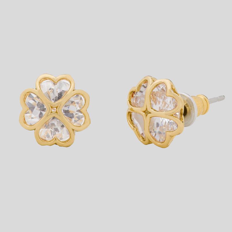 KATE SPADE Something Sparkly Spade Studs Clear/Gold KI359