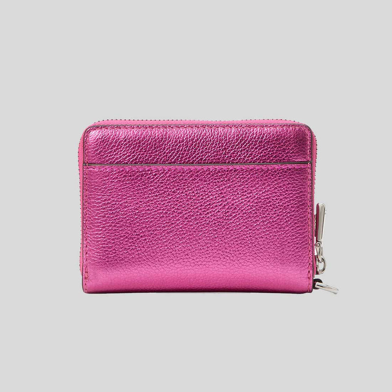 KATE SPADE Natasha Metallic Pebbled Leather Chain Compact Wristlet Bikini Pink KI722