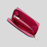 KATE SPADE Natasha Metallic Pebbled Leather Chain Compact Wristlet Bikini Pink KI722