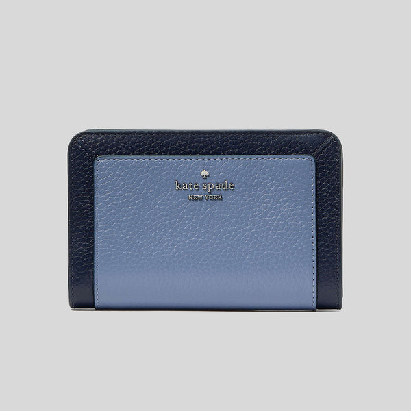 KATE SPADE Lena Colorblock Medium Compact Bifold Wallet Parisian Navy Multi KI834