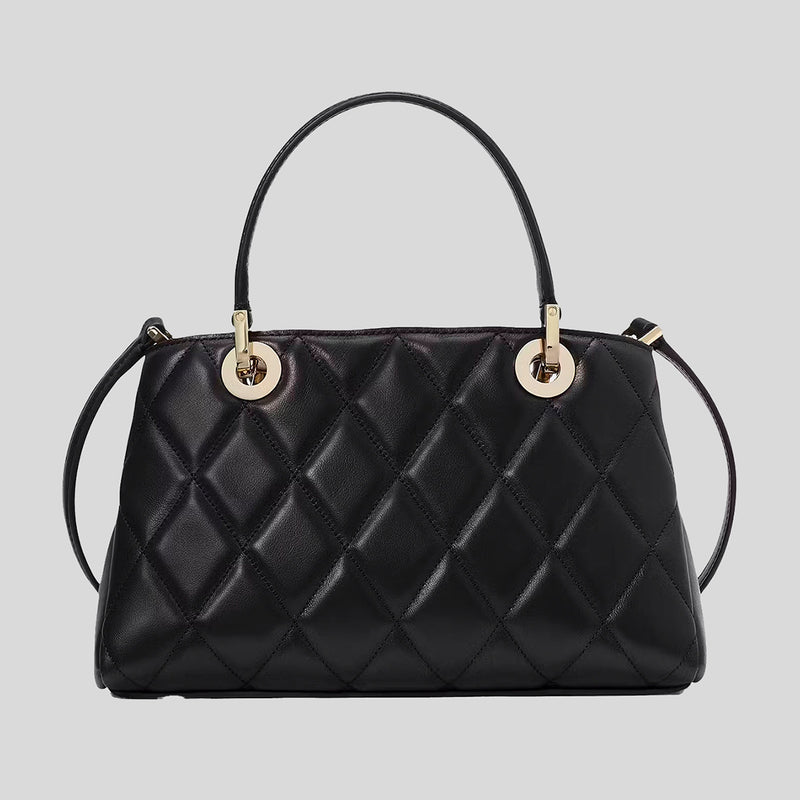 KATE SPADE Carey Small Quilted Sullivan Satchel Black KI849