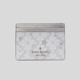 KATE SPADE Spade Flower Star Toss Small Slim Card Holder Platinum Grey Multi KJ953