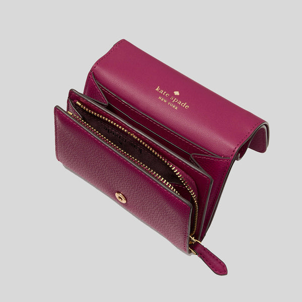 KATE SPADE Kayla Small L-zip Wallet Dark Raspberry KK056