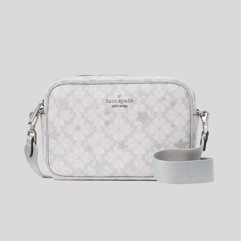 KATE SPADE Spade Flower Star Toss Mini Camera Bag Platinum Grey Multi KK062