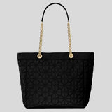 KATE SPADE Spade Flower Quilted Fabric XL Tote Black KK074