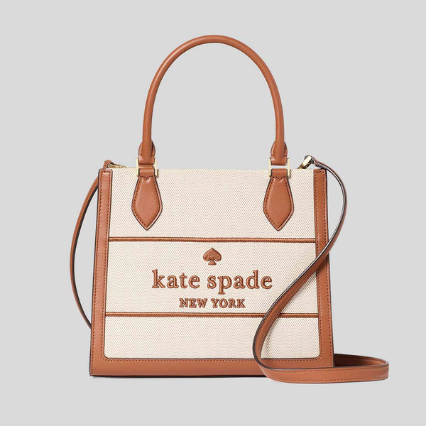 KATE SPADE Ellie Canvas Small Tote Warm Gingerbread Multi KK098