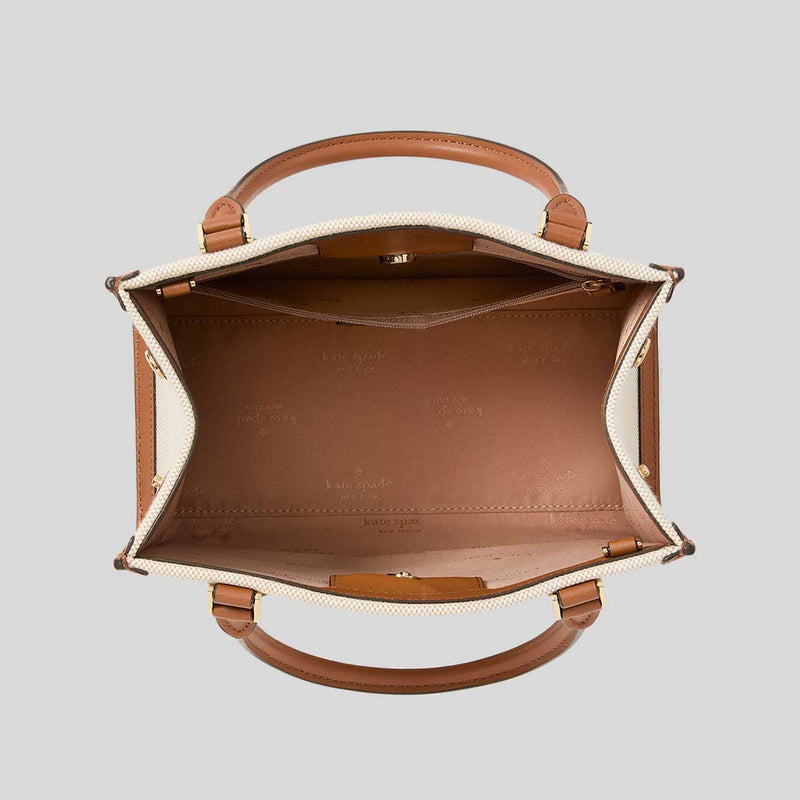 KATE SPADE Ellie Canvas Small Tote Warm Gingerbread Multi KK098