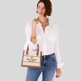 KATE SPADE Ellie Canvas Small Tote Warm Gingerbread Multi KK098
