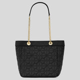 KATE SPADE Spade Flower Quilted Fabric Medium Tote Black KK156