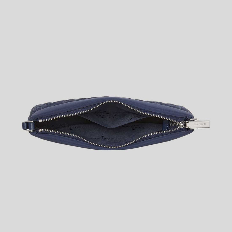 KATE SPADE Spade Flower Quilted Fabric Convertible Wristlet  Parisian Navy KK255