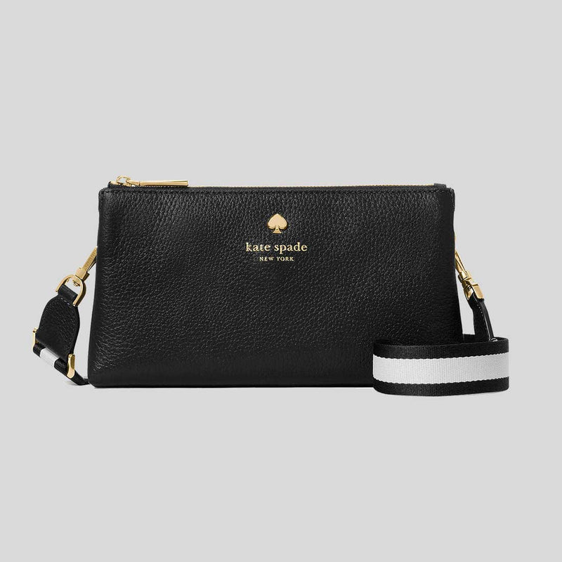 KATE SPADE Emma Pebbled Leather Mini Crossbody Bag Black KK257