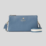 KATE SPADE Emma Pebbled Leather Mini Crossbody Bag Bluestone KK257