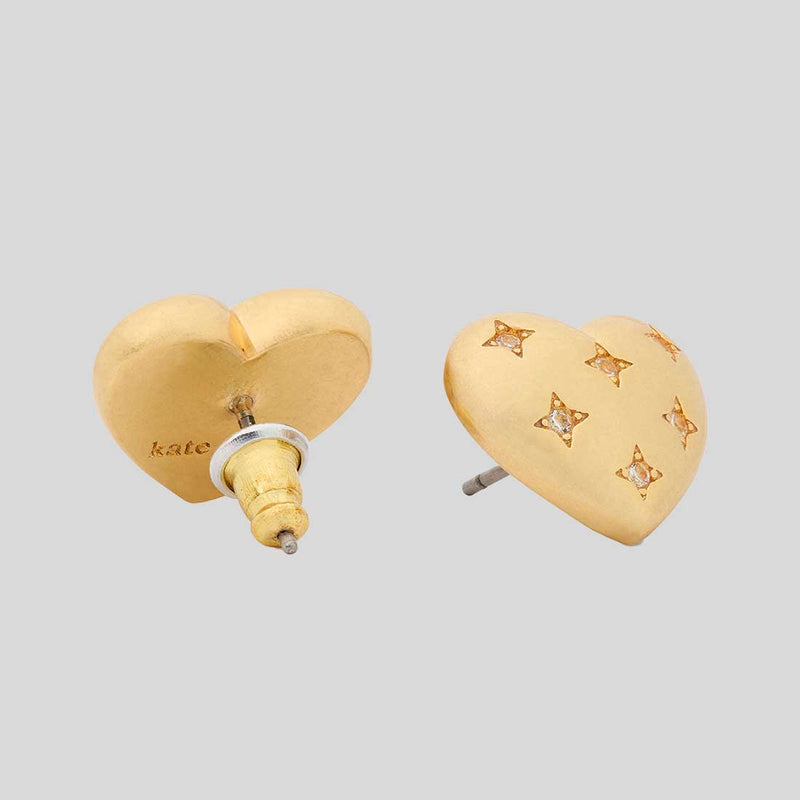 KATE SPADE My Precious Heart Studs Clear/Gold KL118