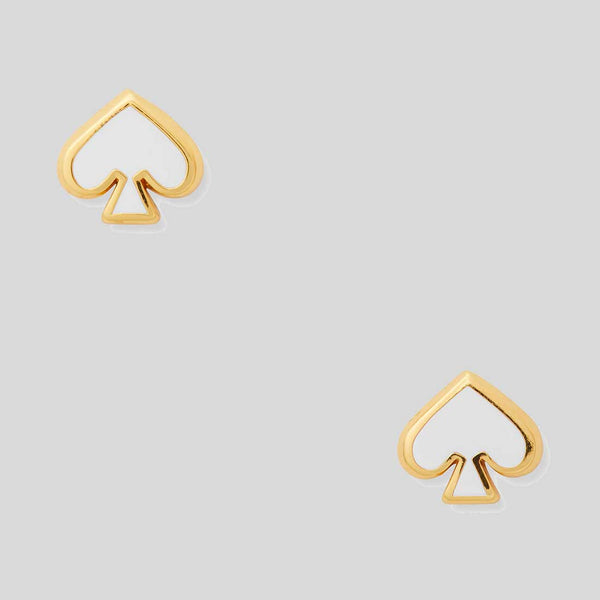 KATE SPADE Everyday Spade Enamel Studs Earrings White o0ru3069