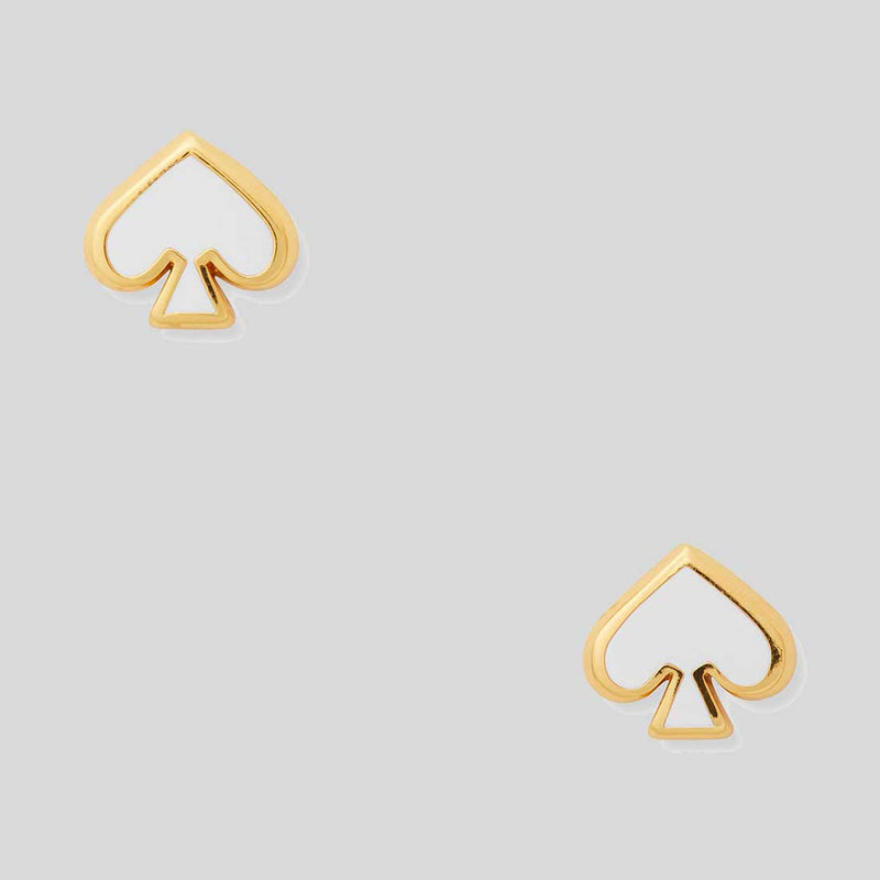 KATE SPADE Everyday Spade Enamel Studs Earrings White o0ru3069