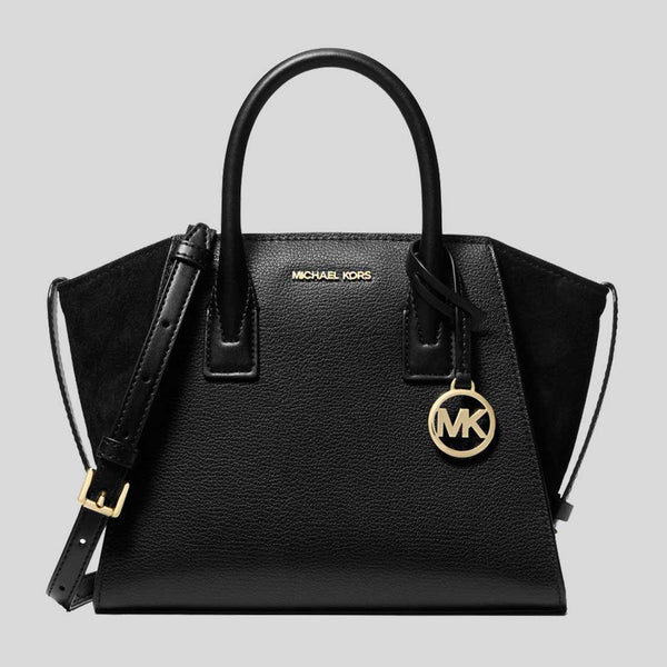 MICHAEL KORS Avril Small Pebbled Leather Satchel Black 35F4G4VS1L