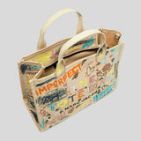 MARC JACOBS The Punk Scribble Canvas Medium Tote Bag Beige Multi 2S6HTT015H02