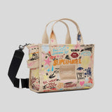 MARC JACOBS The Punk Scribble Canvas Small Tote Bag Beige Multi 2S6HTT016H02