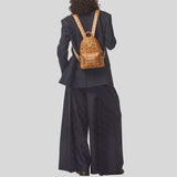 MCM Stark Side Studs Backpack in Visetos Cognac MMKEAVE16CO001