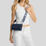 MICHAEL KORS Jet Set Large Leather Crossbody Bag Navy 35F3STTC8L