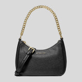 MICHAEL KORS Jet Set Travel Small Pebbled Leather Convertible Crossbody Bag Black 35F5GTVC5L