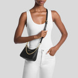 MICHAEL KORS Jet Set Travel Small Pebbled Leather Convertible Crossbody Bag Black 35F5GTVC5L
