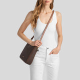 MICHAEL KORS Nayla Medium Signature Logo Messenger Bag Brown 35S6G5ZM2B