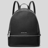 MICHAEL KORS Rhea Medium Pebbled Leather Backpack Black 35T5SM9M1L