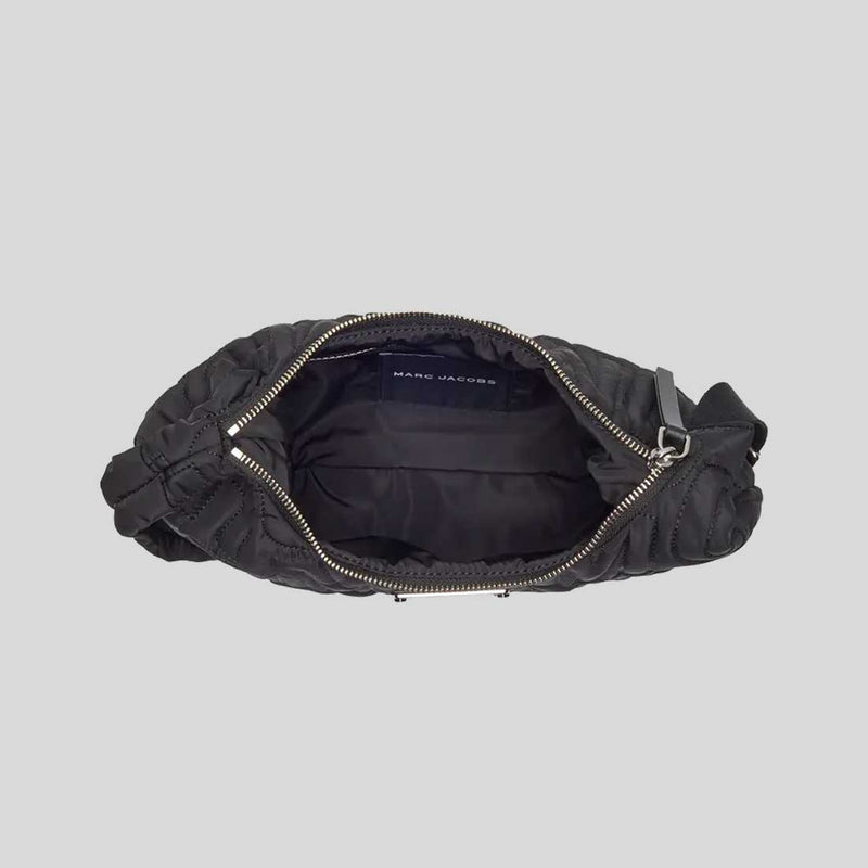 MARC JACOBS SMALL Jumbled Logo Workwear Nylon Shoulder Bag Black 4R4HSH018H02