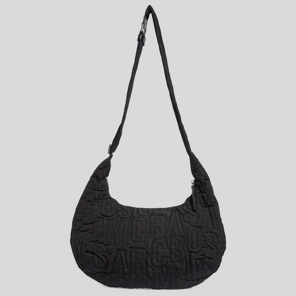 MARC JACOBS LARGE Jumbled Logo Workwear Nylon Shoulder Bag Black 4R4HCR001H02