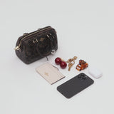 COACH Mini Rowan Crossbody Bag In Loved Signature Canvas With Charms Brown CDY29