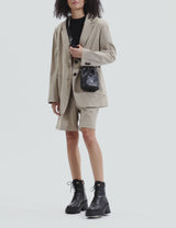 COACH Mini Bucket Bag In Signature Canvas Walnut/Black CW299