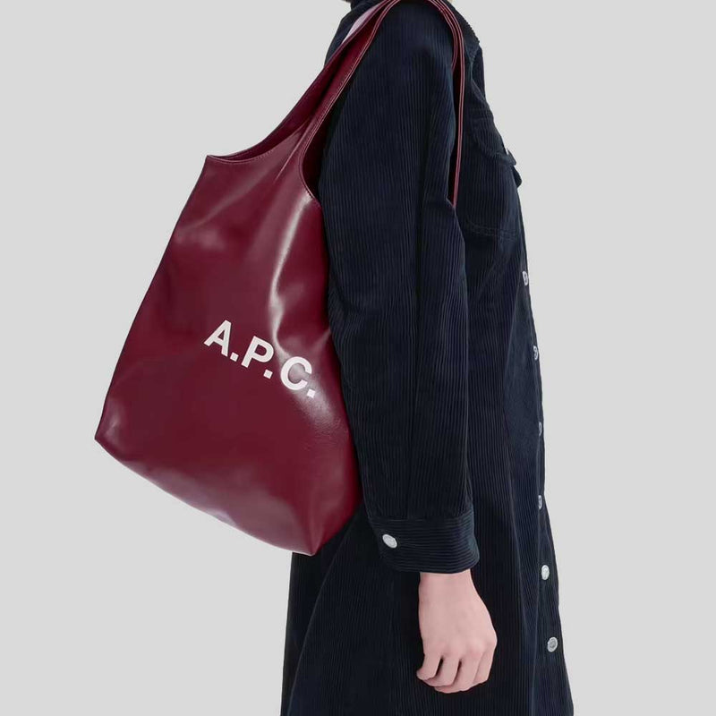 A.P.C. Ninon Small Tote Bag Burgundy PUABRM61861