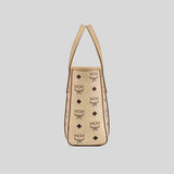 MCM Mini Toni Top-Zip Shopper In Visetos Beige MWPAATN04I8001