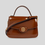 TORY BURCH Small Robinson Spazzolato Top-Handle Bag Dark Sienna 147467 lussocitta lusso città