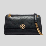 TORY BURCH Small Charlie Quilted Shoulder Bag Black 185829