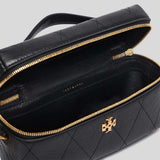 TORY BURCH Charlie Quilted Vanity Case Black 186036