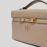 TORY BURCH Charlie Quilted Vanity Case Soft Cement 186036