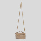 TORY BURCH Charlie Quilted Vanity Case Soft Cement 186036