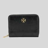 TORY BURCH Small Charlie Quilted Zip Around Wallet Black 186098