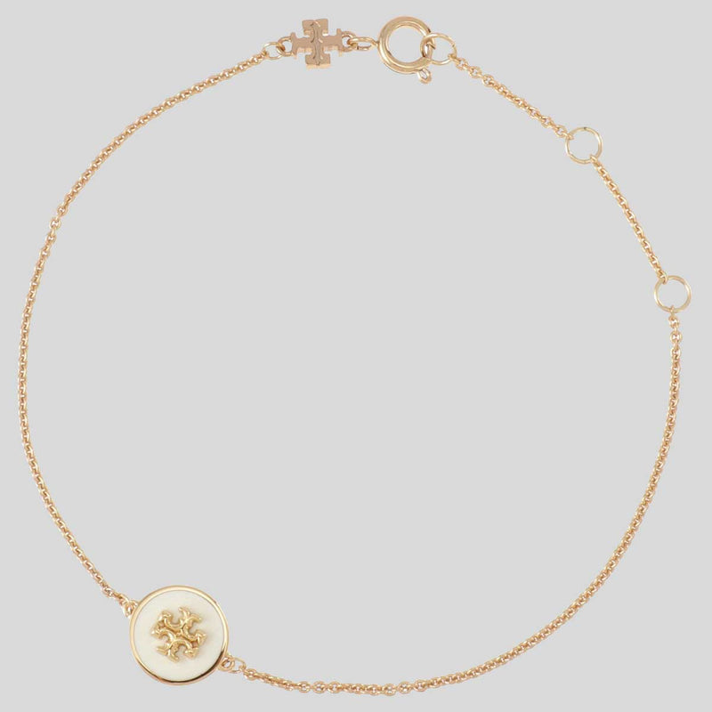 TORY BURCH Kira Enamel Chain Bracelet Tory Gold New Ivory 90284 lussocitta lusso citta