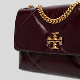 TORY BURCH Small Kira Diamond Quilt Distressed Shoulder Bag Dark Carmine 169326