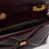 TORY BURCH Small Kira Diamond Quilt Distressed Shoulder Bag Dark Carmine 169326