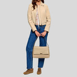 TORY BURCH Large Charlie Shoulder Bag Soft Cement 180727