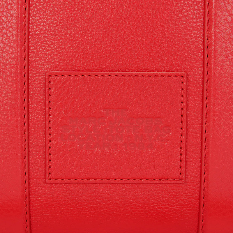 MARC JACOBS Leather The Tote Small Traveler Tote Bag True Red H009L01SP21