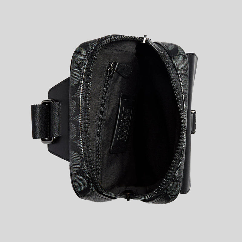 Coach Track Pack In Signature Canvas Black C2711