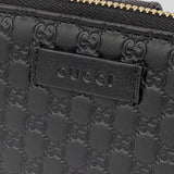 GUCCI Micro GG Guccissima Leather Small Bifold Wallet Black 449395