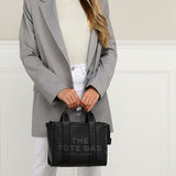 MARC JACOBS Leather The Tote Small Traveler Tote Bag Black H009L01SP21