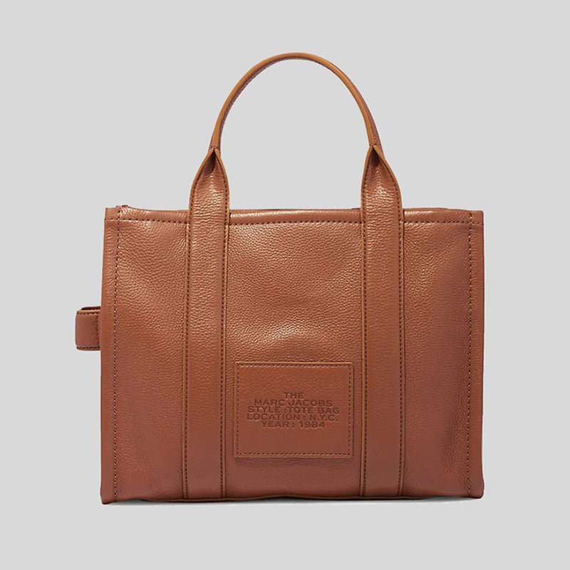 Marc Jacobs Leather The Tote Small Traveler Tote Bag Argan Oil H009L01SP21