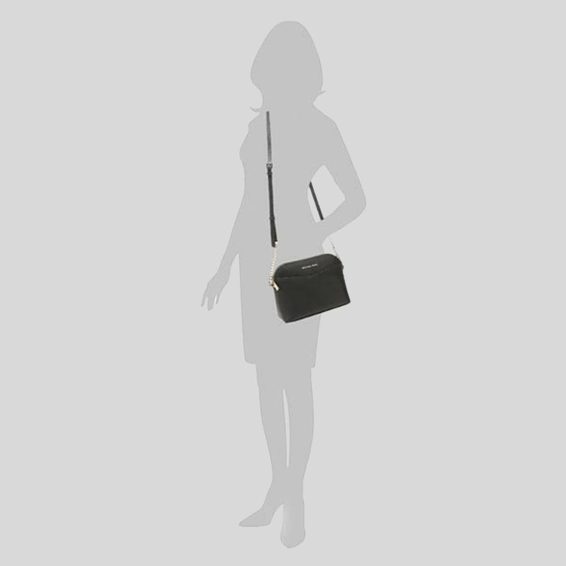 Michael Kors Jet Set Travel MD Dome Crossbody Bag Black 35F1GTVC6T
